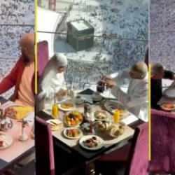 Gazze'de katliam yaşanırken 'K&acirc;be manzaralı kahvaltı' paylaşımları tepki &ccedil;ekti