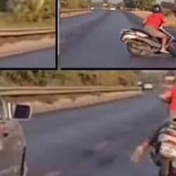 Motosiklet s&uuml;r&uuml;c&uuml;s&uuml;n&uuml;n ilgin&ccedil; kazası