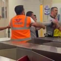 Marmaray'da kadın yolcu ile g&uuml;venlik arasında kavga: Eşim gelecek mahvettireceğim