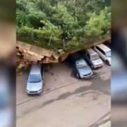 Ölümden kıl payı kurtuldu! Heyelan anı böyle görüntülendi