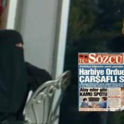 28 Şubat hortlatılmaya &ccedil;alışılıyor! S&ouml;zc&uuml; orduevinde oturan &ccedil;arşaflı kadına nefret kustu