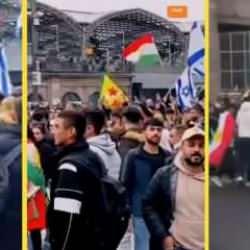 Almanya'da PKK ile İsrail'in Arz-ı Mev'ud kalleşliği! Skandal g&ouml;r&uuml;nt&uuml;ler