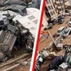 İspanya'da felaket: 1 yıllık yağış 8 saatte d&uuml;şt&uuml;