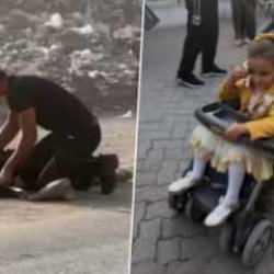 Gazze'de bebek arabasıyla &ccedil;ocuklarını taşıyan anneye İsrail kurşunu