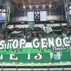 Yunan ekibinden Maccabi maçında Filistin pankartı