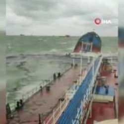 Ker&ccedil; Boğazı&rsquo;nda dehşet anları! 2 tankerden biri battı!