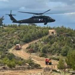 Aydın'da u&ccedil;uruma d&uuml;şen motosiklet s&uuml;r&uuml;c&uuml;s&uuml;, helikopterle kurtarıldı