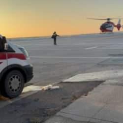 Yanık tedavisi g&ouml;ren &ccedil;ocuk ambulans helikopterle Van'a getirildi