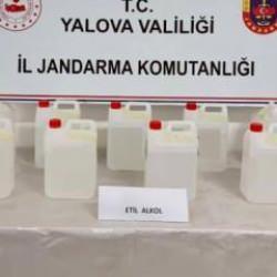 Yalova'da kargoyla yollanan 45 litre etil alkol ele geçirildi