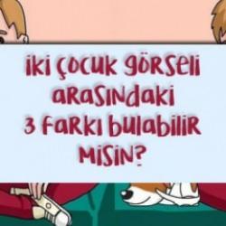 16 saniyede iki çocuk görseli arasındaki 3 farkı sadece zeki bir kişi görebilir!