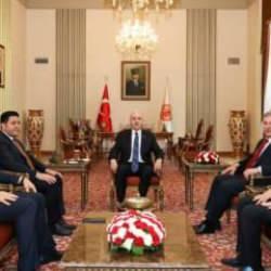 TBMM Başkanı Kurtulmuş, Yeni Yol Partisi Grup Başkanı Kaya'yı kabul etti