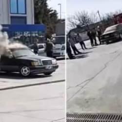 Farı yanmadığı i&ccedil;in muayeneden ge&ccedil;emeyen adam arabasını ateşe verdi