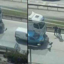 Başakşehir'de trafikteki çekiçli saldırının yeni görüntüsü ortaya çıktı