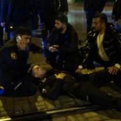 İBB gösterisinde polise parke taşı attılar! 1 polis memuru yaralı