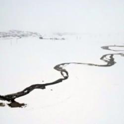 Karla kaplı menderesler göz kamaştırdı