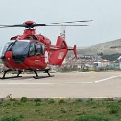 Ambulans helikopter Beypazarı'nda kalp krizi geçiren hasta için havalandı