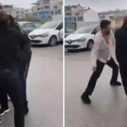 Bursa’da polis memurunu eşinin yanında dövdüler
