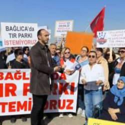 Bağlıca-Yapracık&rsquo;ta tır parkı tepkisi: Erdal Beşik&ccedil;ioğlu&rsquo;na sert protesto