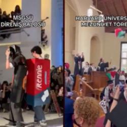 Mimar Sinan &Uuml;niversitesi'nde direniş balosu Harvard'da Filistin'e destek g&ouml;sterisi