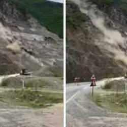 Artvin&rsquo;deki heyelandan saniyelik kurtuluş