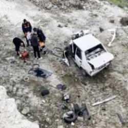 Şarampole uçan otomobilin sürücüsü yaralandı