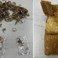 Kot pantolondan servet çıktı! 4,6 kilo altın mücevherle yakalandılar