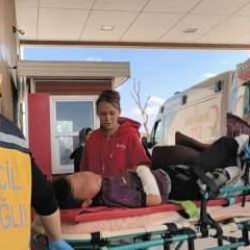 Bacağına korkuluk demiri saplandı! O halde hastaneye kaldırıldı