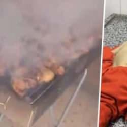 Gazze'ye kıtlık yaşatan İsrail askerleri enkazın ortasında mangal yaptı!