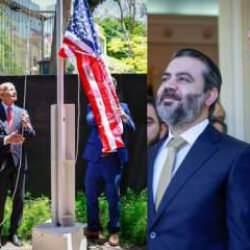 Şam'daki büyükelçiliğe ABD bayrağı çekildi