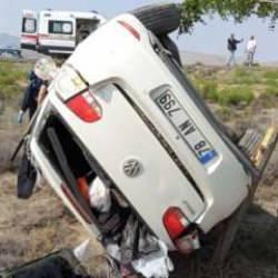 Konya’da otomobil şarampole devrildi: 4 yaralı
