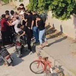 Bayram günü 17 kişilik grup bir anda kavgaya başladı! O anlar kamerada