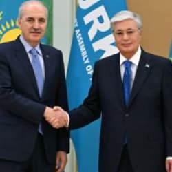 TBMM Başkanı Kurtulmuş, Kazakistan Cumhurbaşkanı Tokayev tarafından kabul edildi