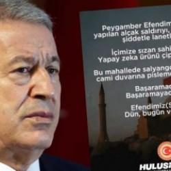 Hulusi Akar'dan Leman skandalına tepki: Cami duvarına pislemekten vazgeçin