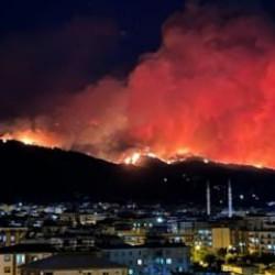 Hatay’daki orman yangınında alevler gökyüzünü aydınlattı