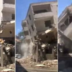 İstanbul'da yıkımı yapılan bina bir anda &ccedil;&ouml;kt&uuml;