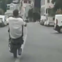 İstanbul'un göbeğinde tek teker yolculuk yaptı, ceza yağdı!