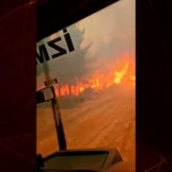 Orman Genel Müdürlüğü ekibi alevlerin arasında kaldı! Korku dolu anlar kamerada