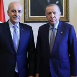 Cumhurbaşkanı Erdoğan, Meclis Başkanı Kurtulmuş'u kabul etti