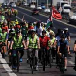 Anlamlı 15 Temmuz etkinliği... “Tek Bayrak Altında Kardeşlik İçin Pedal Çevir” 