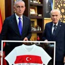 MHP Genel Başkanı Bahçeli, TFF Başkanı Hacıosmanoğlu'nu kabul etti