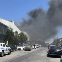 Plastik varil fabrikasında korkutan yangın!