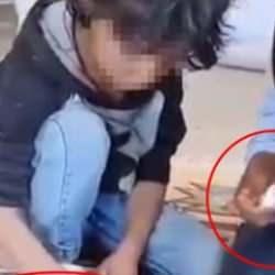 İğrenç görüntüler: 4 çocuğa hayvan dışkısı yedirdiler