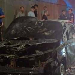 Sabiha Gökçen Havalimanı Tüneli'nde korkulan anlar! Otomobil alevlere teslim