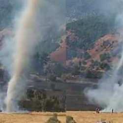 Tunceli'deki orman yangınında korkutan anlar: Hortum oluştu!