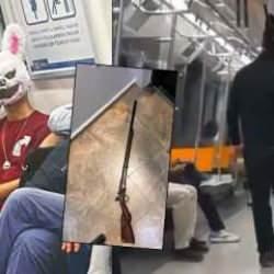 Metroda yolcuları tedirgin etmişti! T&uuml;fekli tavşanın ifadesi ortaya &ccedil;ıktı