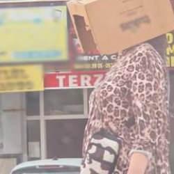 Sokakta kafasında kartonla gezdi, görenleri şaşkına çevirdi! 