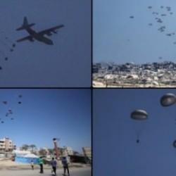 Gazze'ye havadan yardım malzemesi indirildi