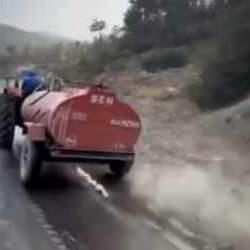 Yangına su yetiştirmek için patlak lastikle 2 kilometre katetti! O anları anlattı