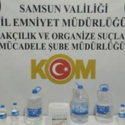 Samsun'da sahte içki üretip satan şüpheli yakalandı