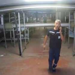 Süt fabrikasındaki yangının çıkış anı kameralara böyle yansıdı! 